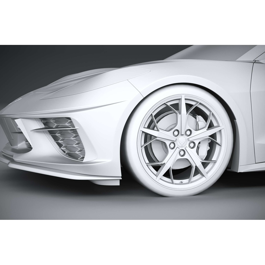 Chevrolet Corvette C8 Stingray 3D Model – High Poly Sport Coupe, FBX, OBJ - View 24