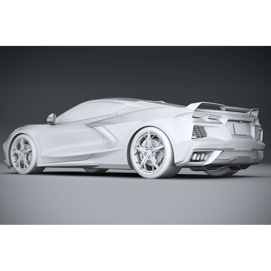 Chevrolet Corvette C8 Stingray 3D Model – High Poly Sport Coupe, FBX, OBJ - View 26