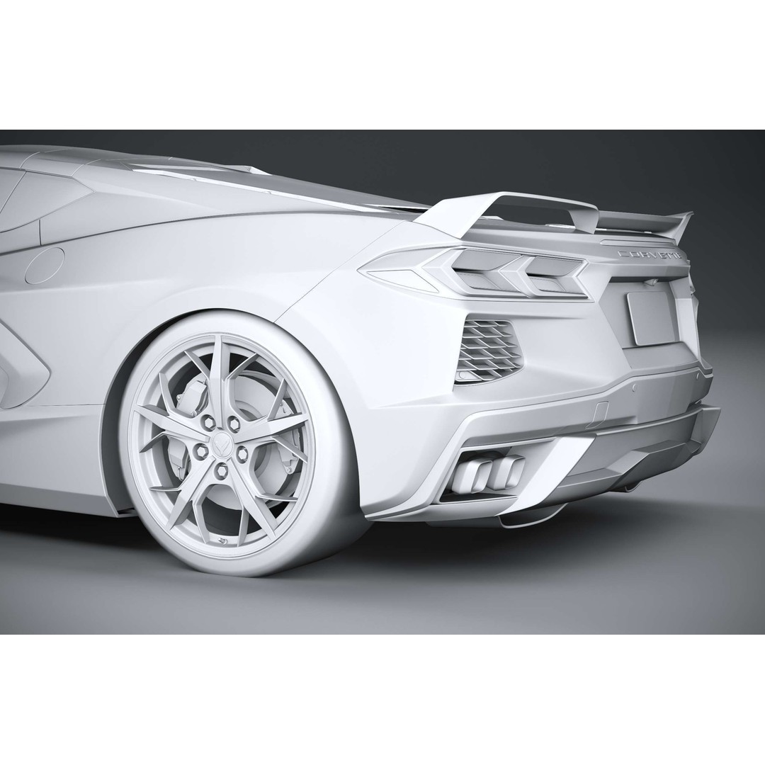 Chevrolet Corvette C8 Stingray 3D Model – High Poly Sport Coupe, FBX, OBJ - View 27