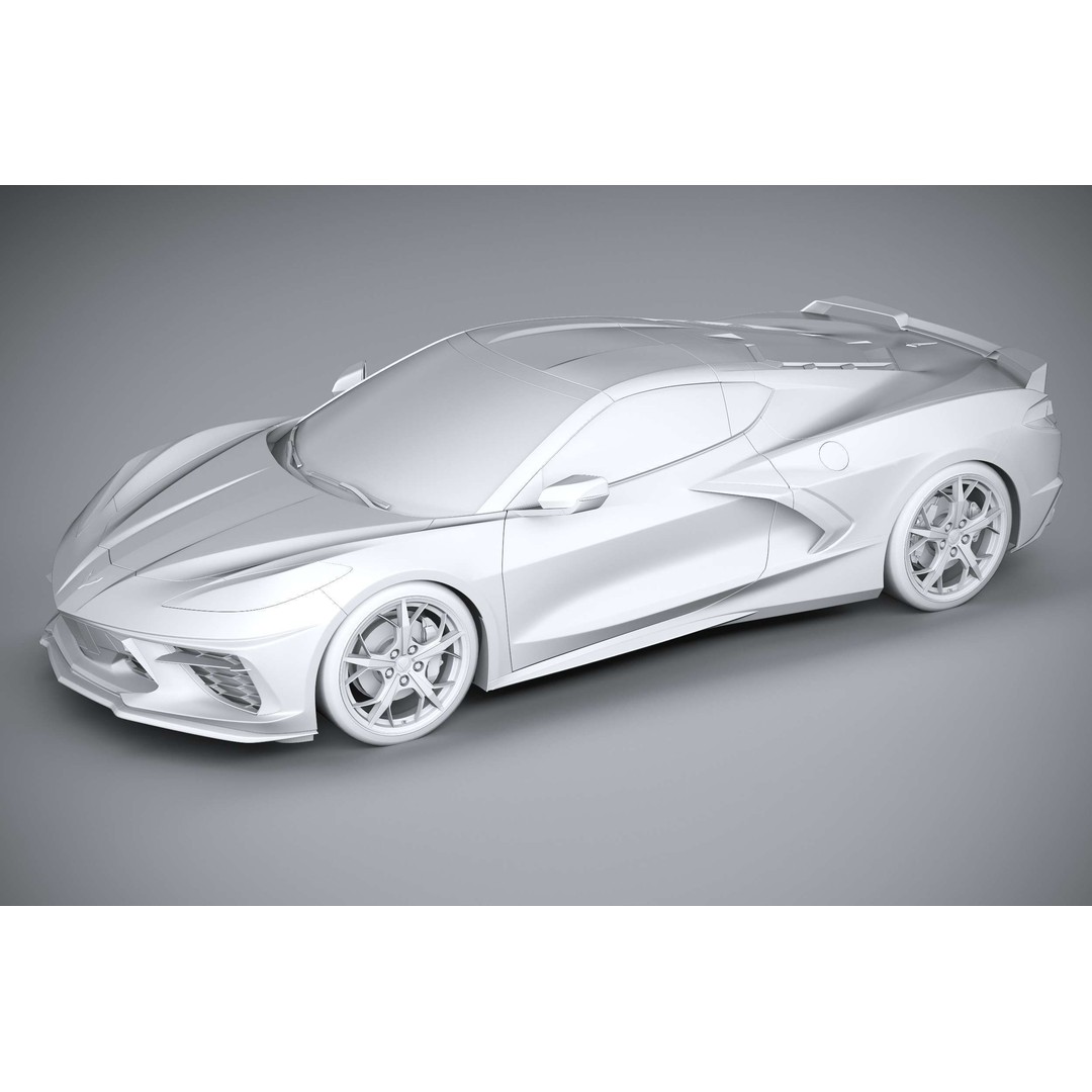 Chevrolet Corvette C8 Stingray 3D Model – High Poly Sport Coupe, FBX, OBJ - View 28