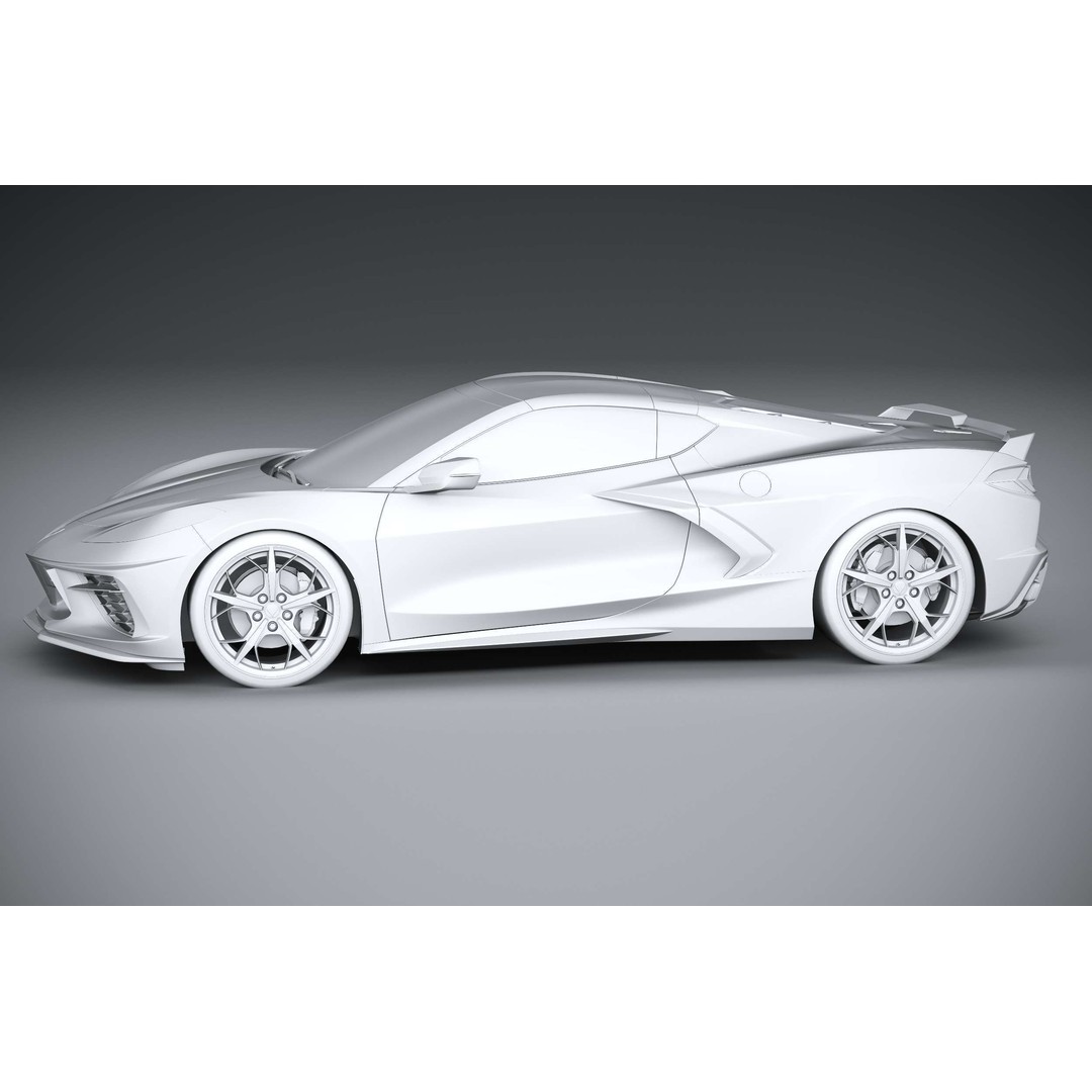 Chevrolet Corvette C8 Stingray 3D Model – High Poly Sport Coupe, FBX, OBJ - View 29