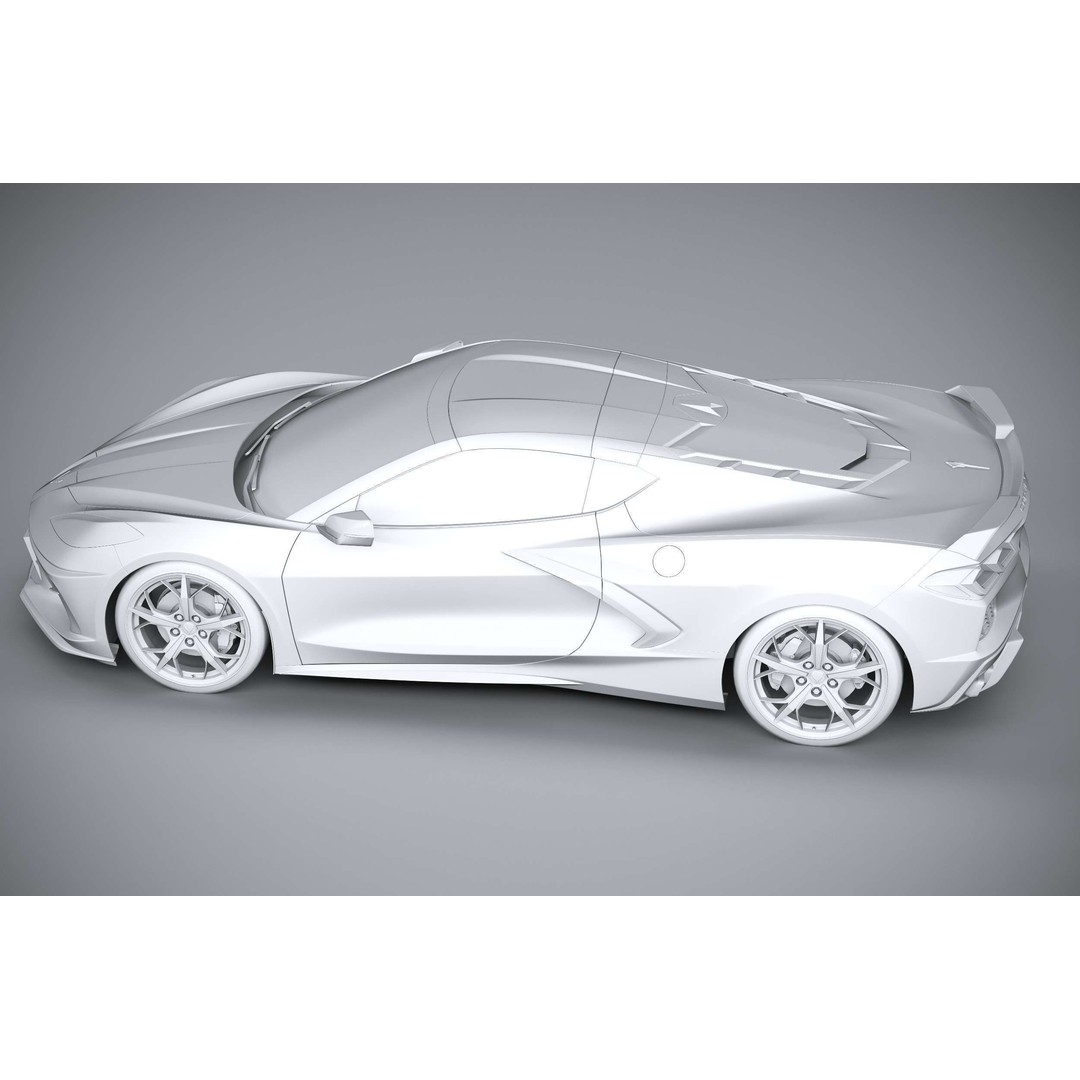 Chevrolet Corvette C8 Stingray 3D Model – High Poly Sport Coupe, FBX, OBJ - View 30