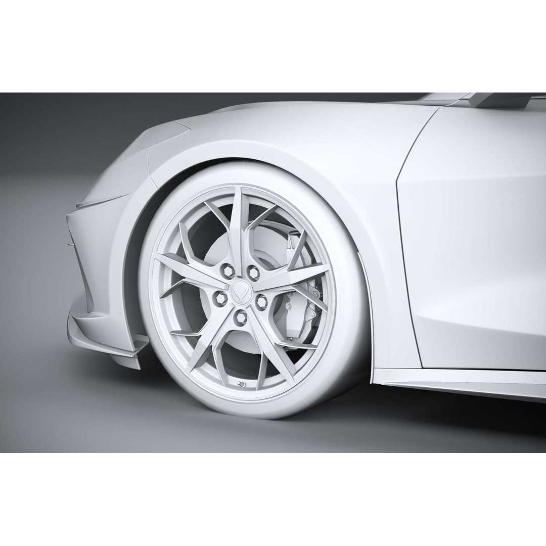 Chevrolet Corvette C8 Stingray 3D Model – High Poly Sport Coupe, FBX, OBJ - View 37
