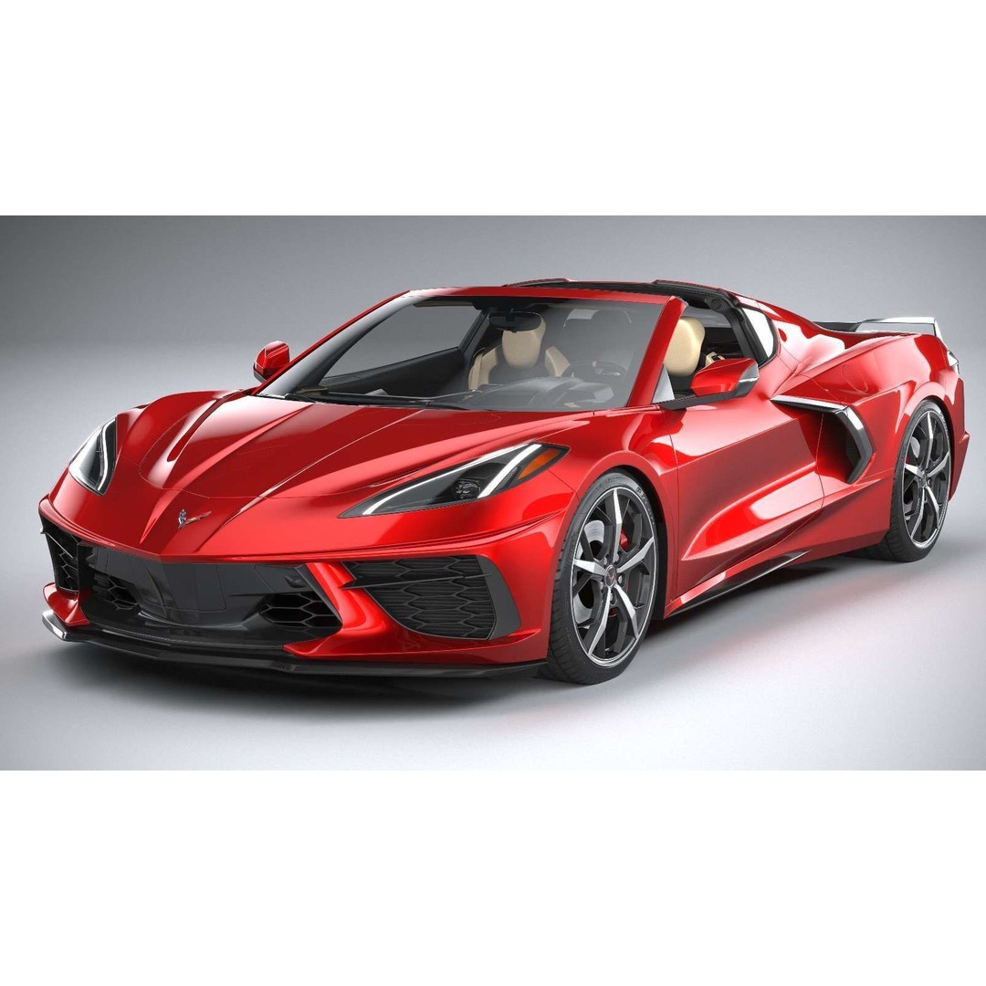 Chevrolet Corvette C8 Stingray 3D Model – High Poly Sport Coupe, FBX, OBJ - View 4