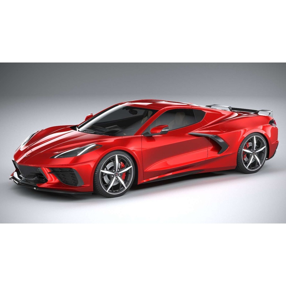 Chevrolet Corvette C8 Stingray 3D Model – High Poly Sport Coupe, FBX, OBJ - View 43