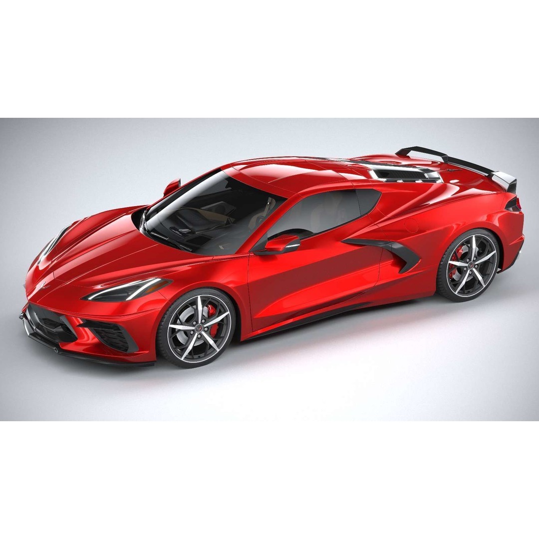 Chevrolet Corvette C8 Stingray 3D Model – High Poly Sport Coupe, FBX, OBJ - View 45