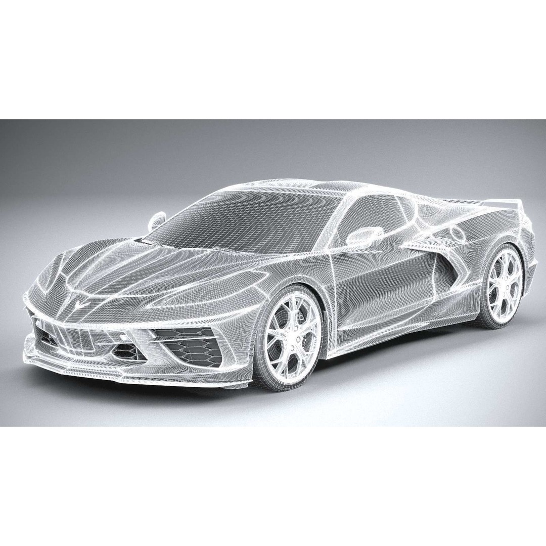 Chevrolet Corvette C8 Stingray 3D Model – High Poly Sport Coupe, FBX, OBJ - View 50