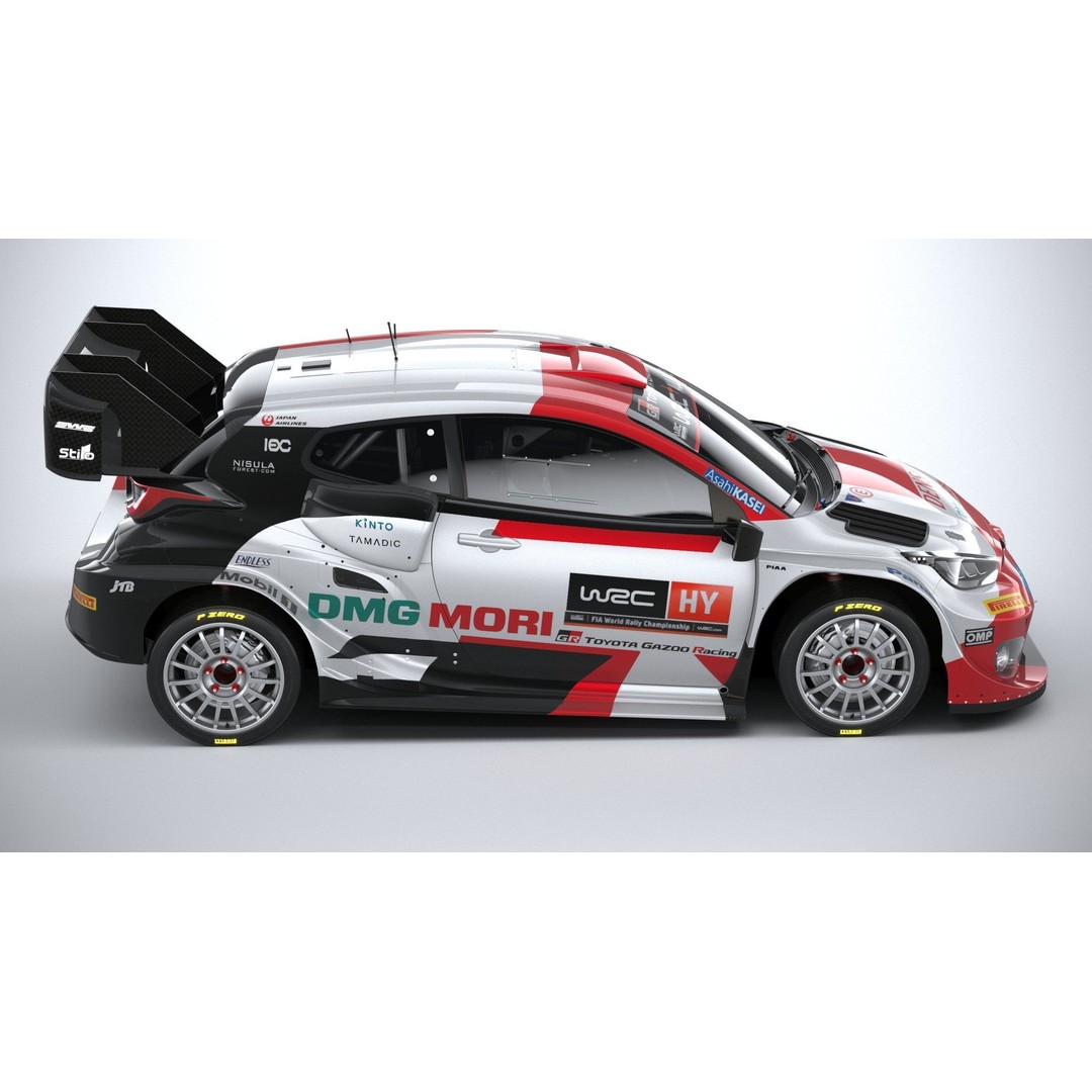 Toyota Yaris GR WRC 2022 3D Model – High Poly Racing Car, FBX, OBJ - View 13
