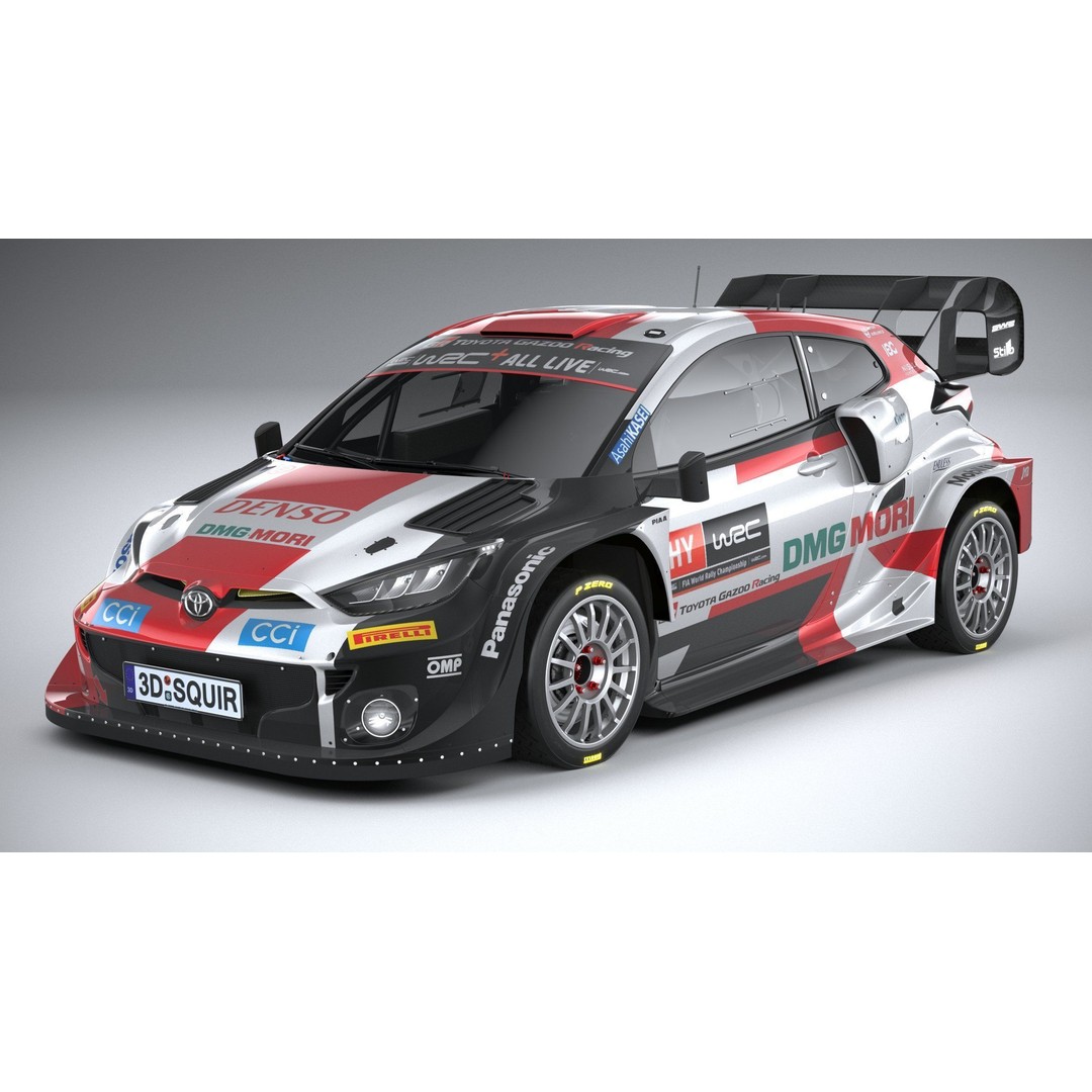 Toyota Yaris GR WRC 2022 3D Model – High Poly Racing Car, FBX, OBJ - View 3