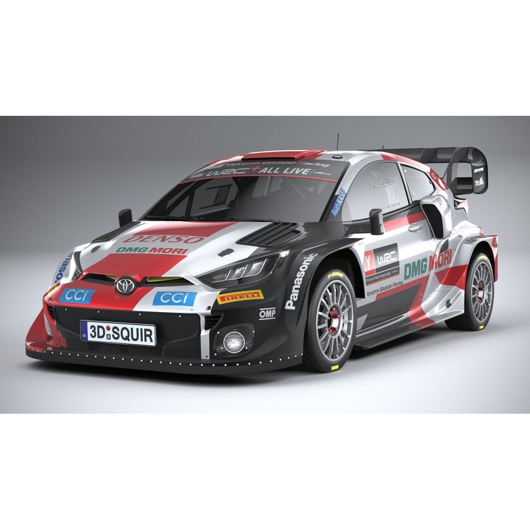 Toyota Yaris GR WRC 2022 3D Model – High Poly Racing Car, FBX, OBJ - View 4