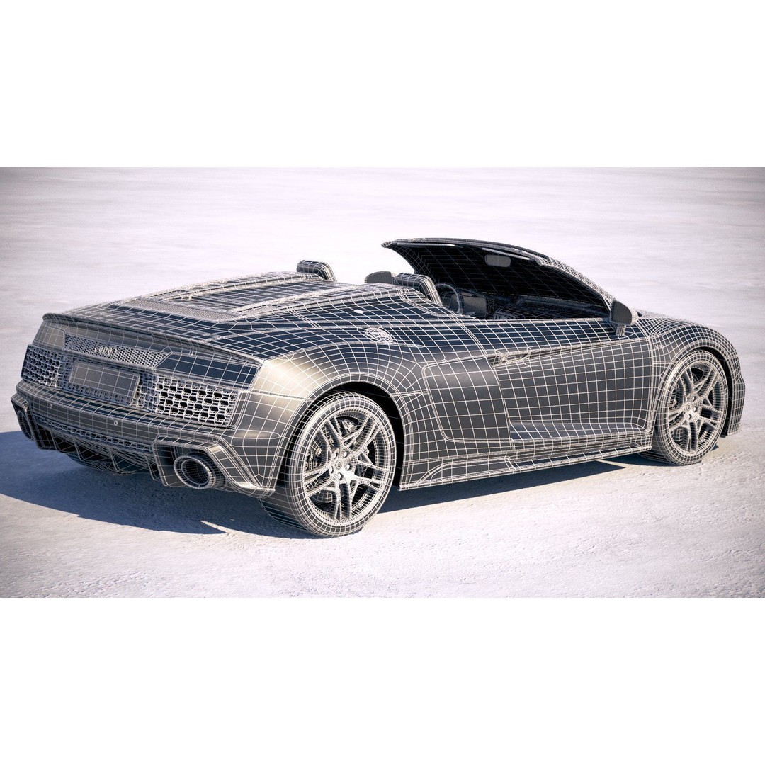 Audi R8 Spyder 2019 3D Model – High Poly Car Asset, FBX, OBJ
