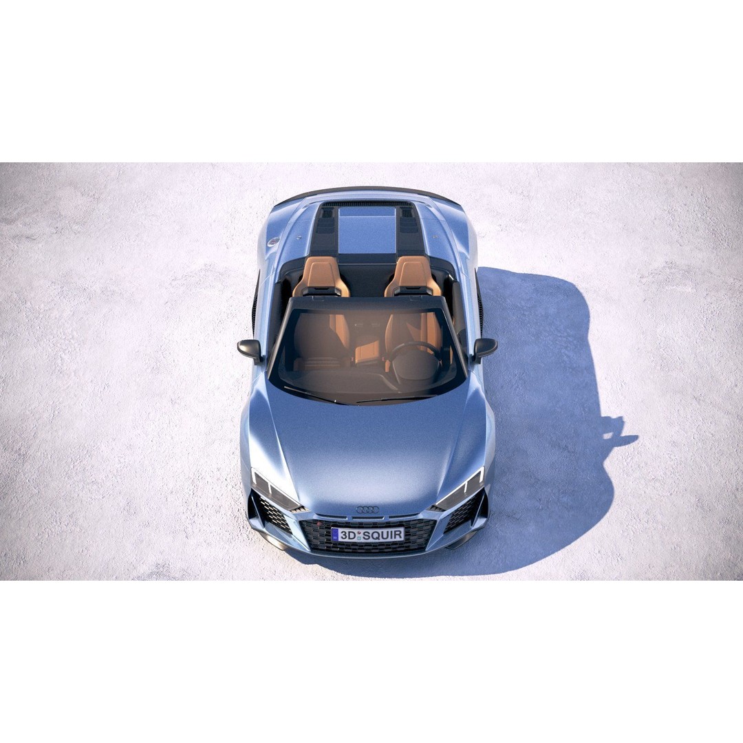 Audi R8 Spyder 2019 3D Model – High Poly Car Asset, FBX, OBJ - View 10