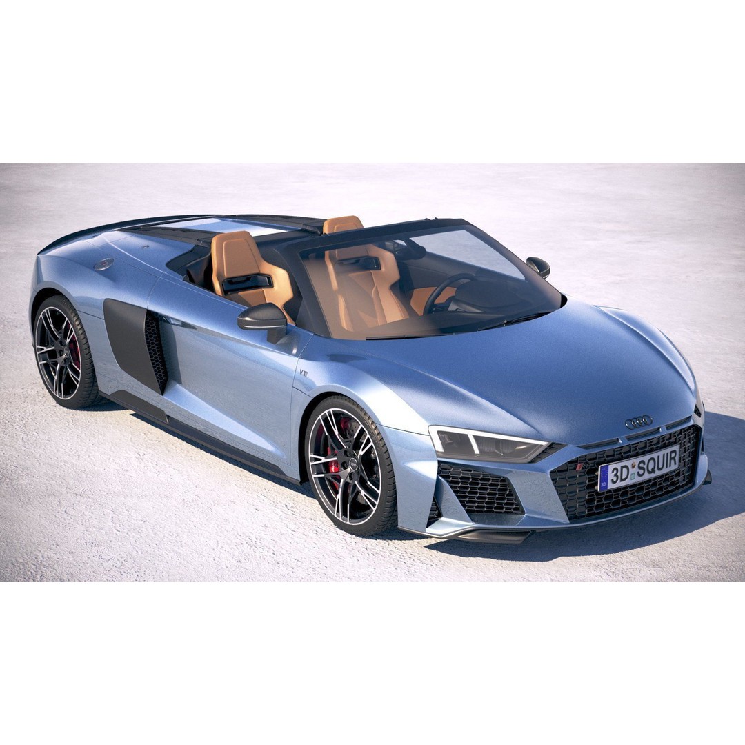 Audi R8 Spyder 2019 3D Model – High Poly Car Asset, FBX, OBJ - View 13