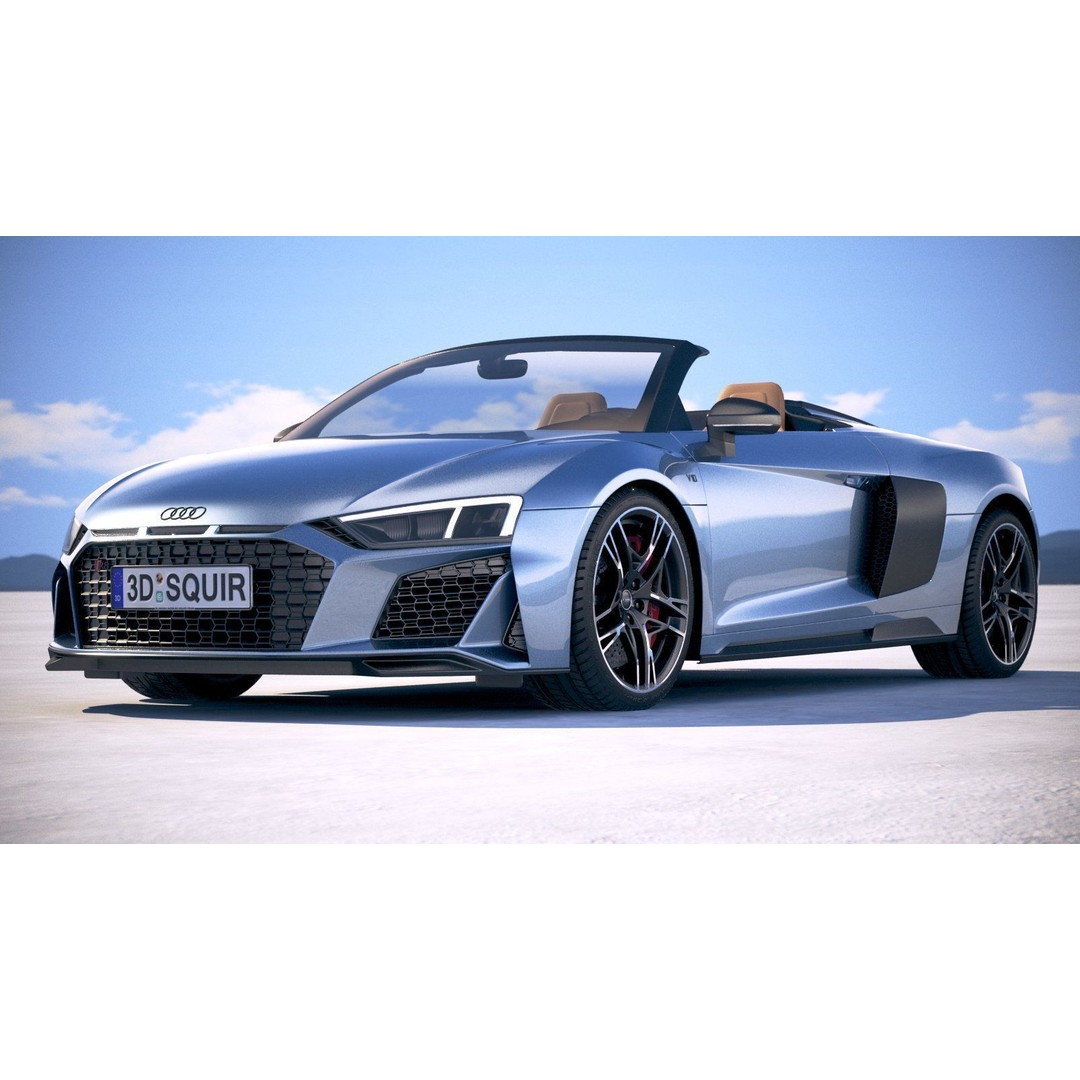 Audi R8 Spyder 2019 3D Model – High Poly Car Asset, FBX, OBJ - View 14