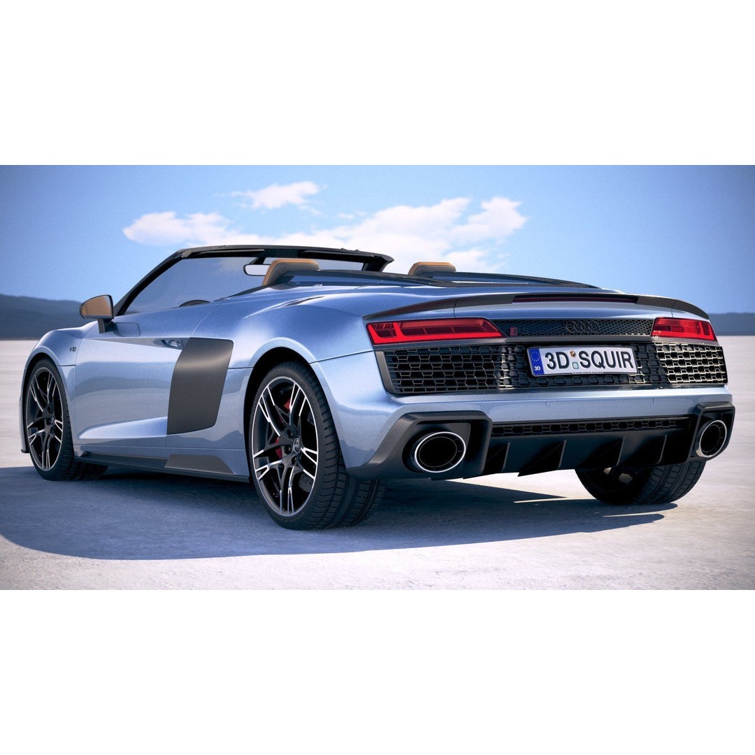 Audi R8 Spyder 2019 3D Model – High Poly Car Asset, FBX, OBJ - View 15