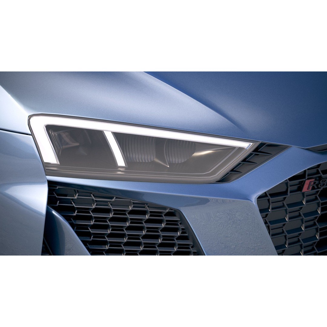 Audi R8 Spyder 2019 3D Model – High Poly Car Asset, FBX, OBJ - View 17