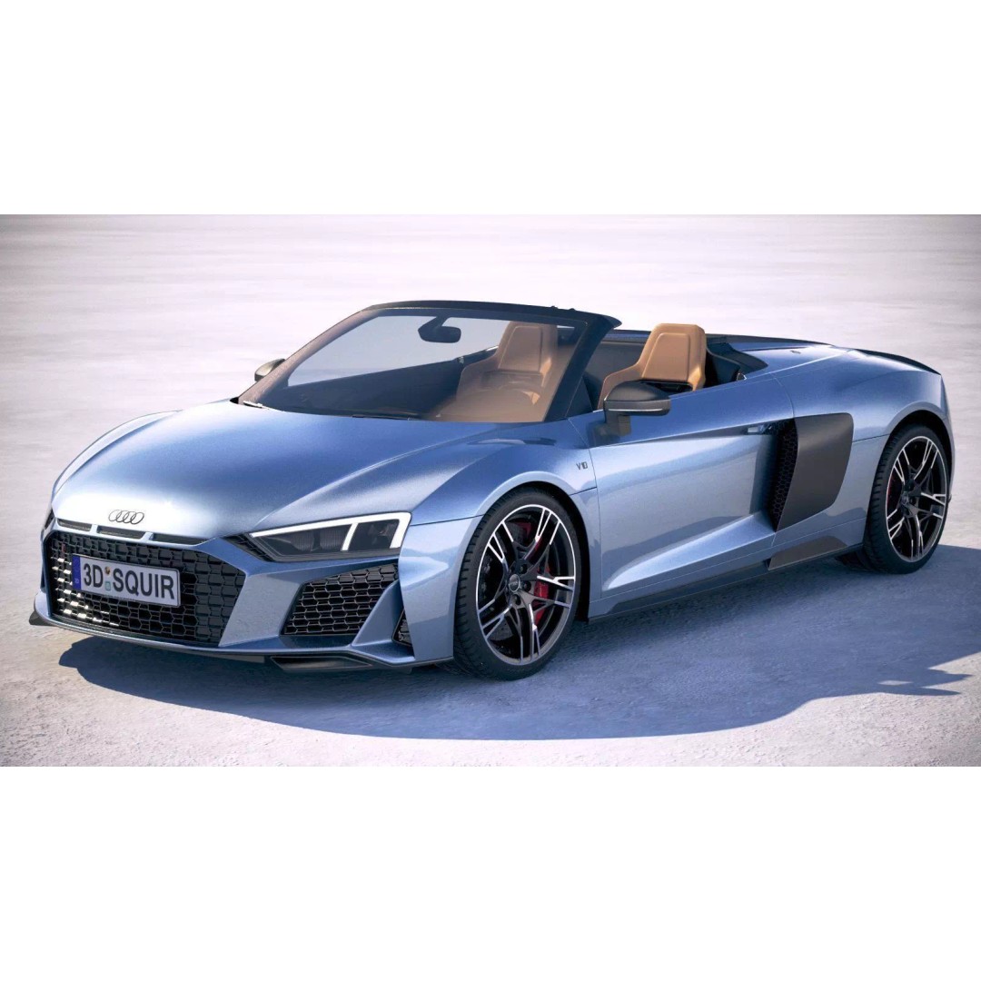 Audi R8 Spyder 2019 3D Model – High Poly Car Asset, FBX, OBJ - View 2