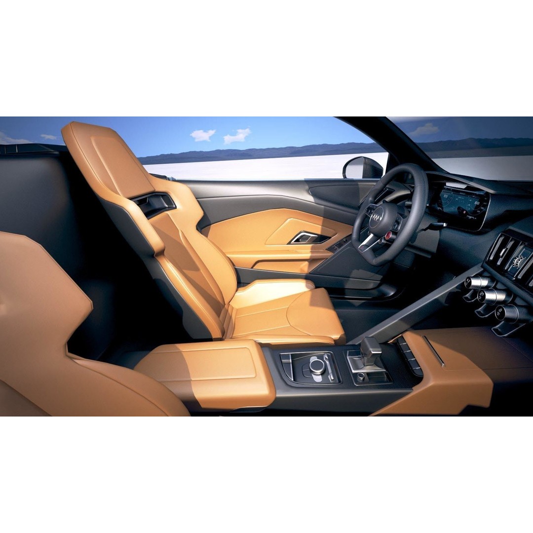 Audi R8 Spyder 2019 3D Model – High Poly Car Asset, FBX, OBJ - View 21