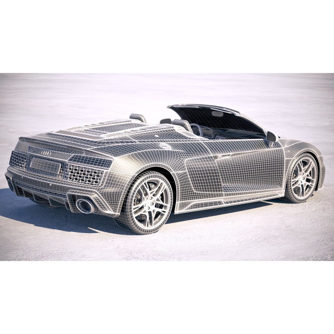 Audi R8 Spyder 2019 3D Model – High Poly Car Asset, FBX, OBJ - View 23