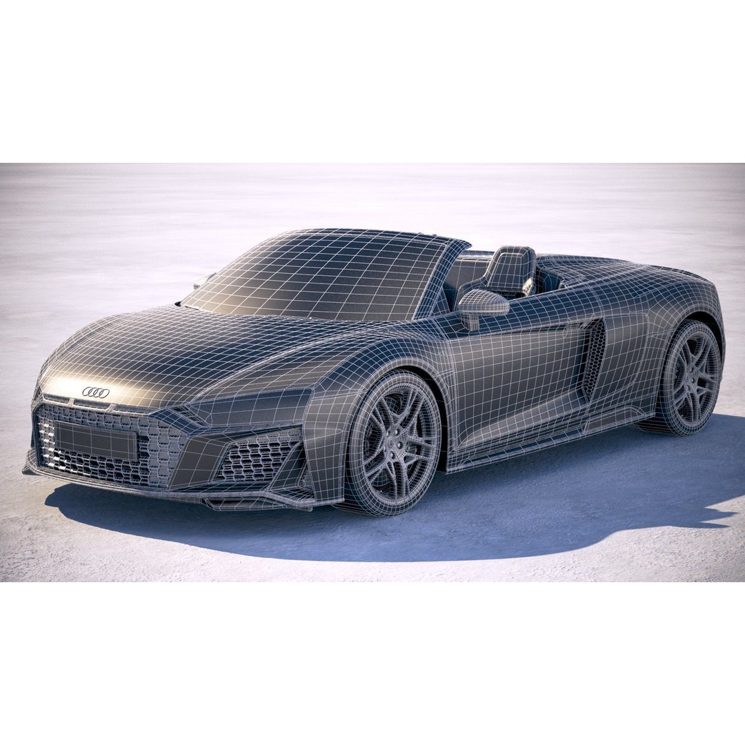 Audi R8 Spyder 2019 3D Model – High Poly Car Asset, FBX, OBJ - View 24