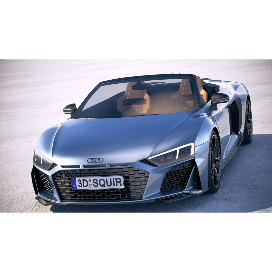 Audi R8 Spyder 2019 3D Model – High Poly Car Asset, FBX, OBJ - View 3