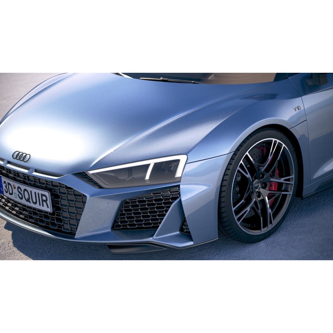 Audi R8 Spyder 2019 3D Model – High Poly Car Asset, FBX, OBJ - View 4
