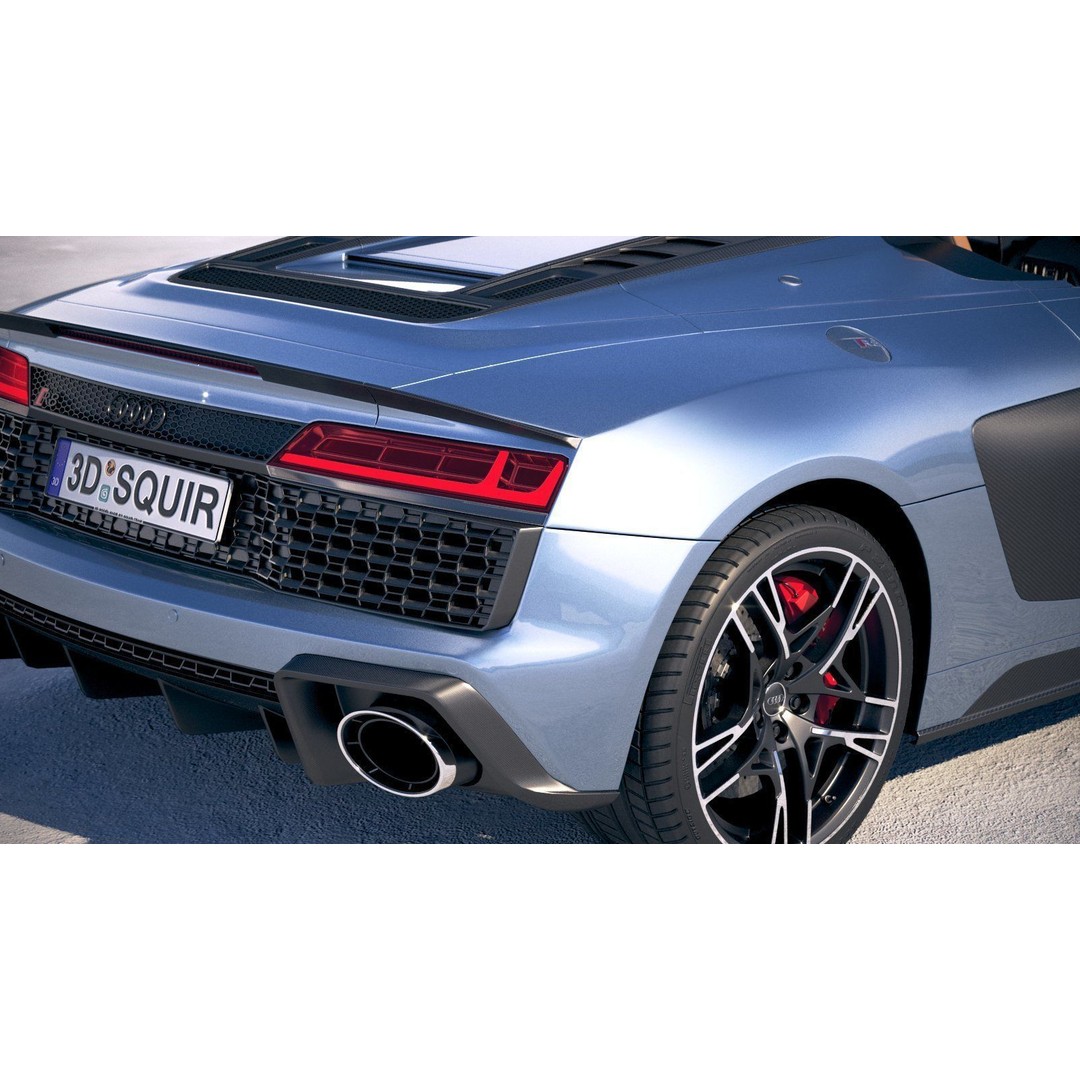Audi R8 Spyder 2019 3D Model – High Poly Car Asset, FBX, OBJ - View 5