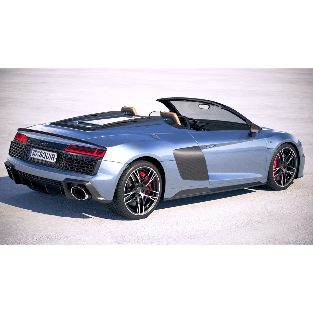 Audi R8 Spyder 2019 3D Model – High Poly Car Asset, FBX, OBJ - View 6