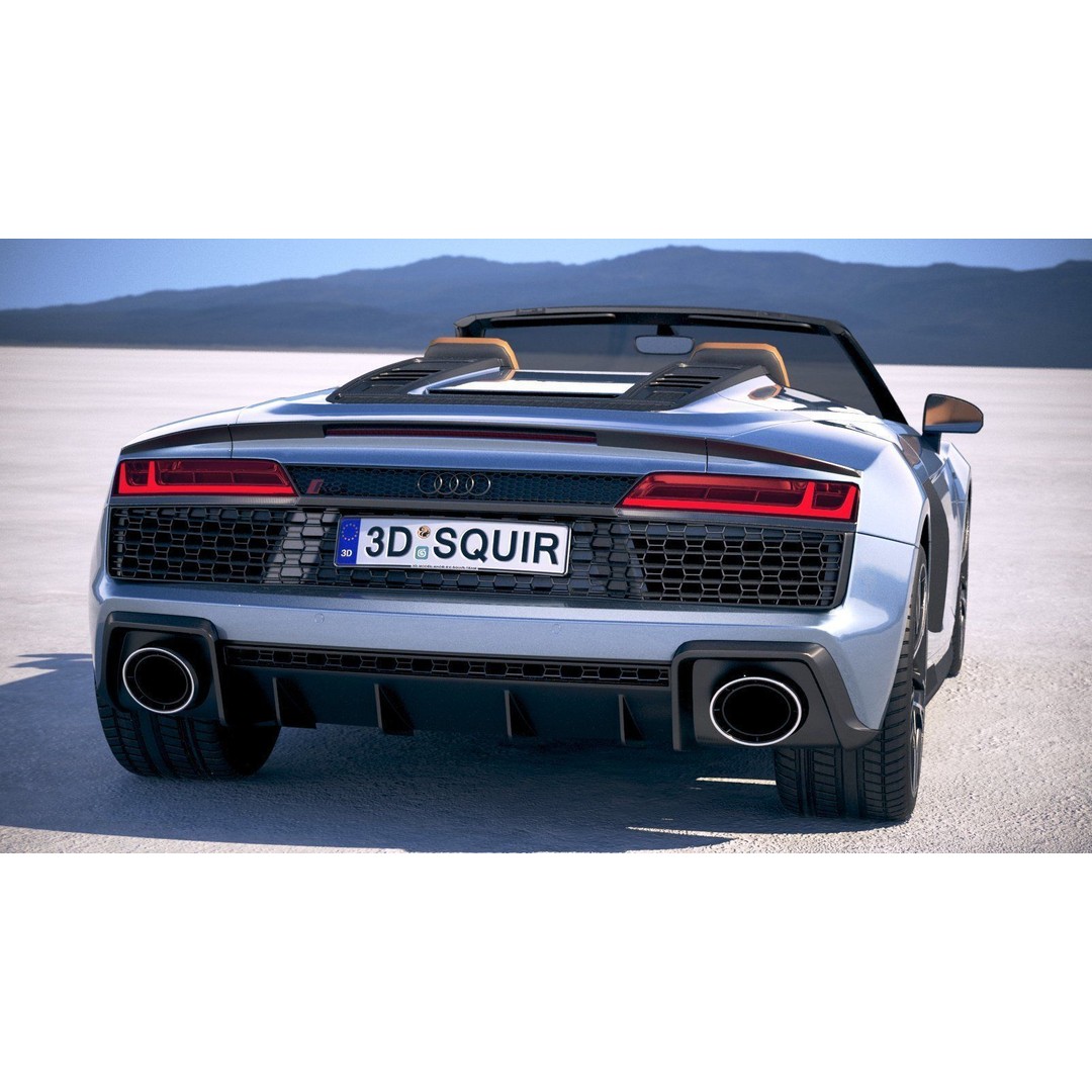 Audi R8 Spyder 2019 3D Model – High Poly Car Asset, FBX, OBJ - View 7