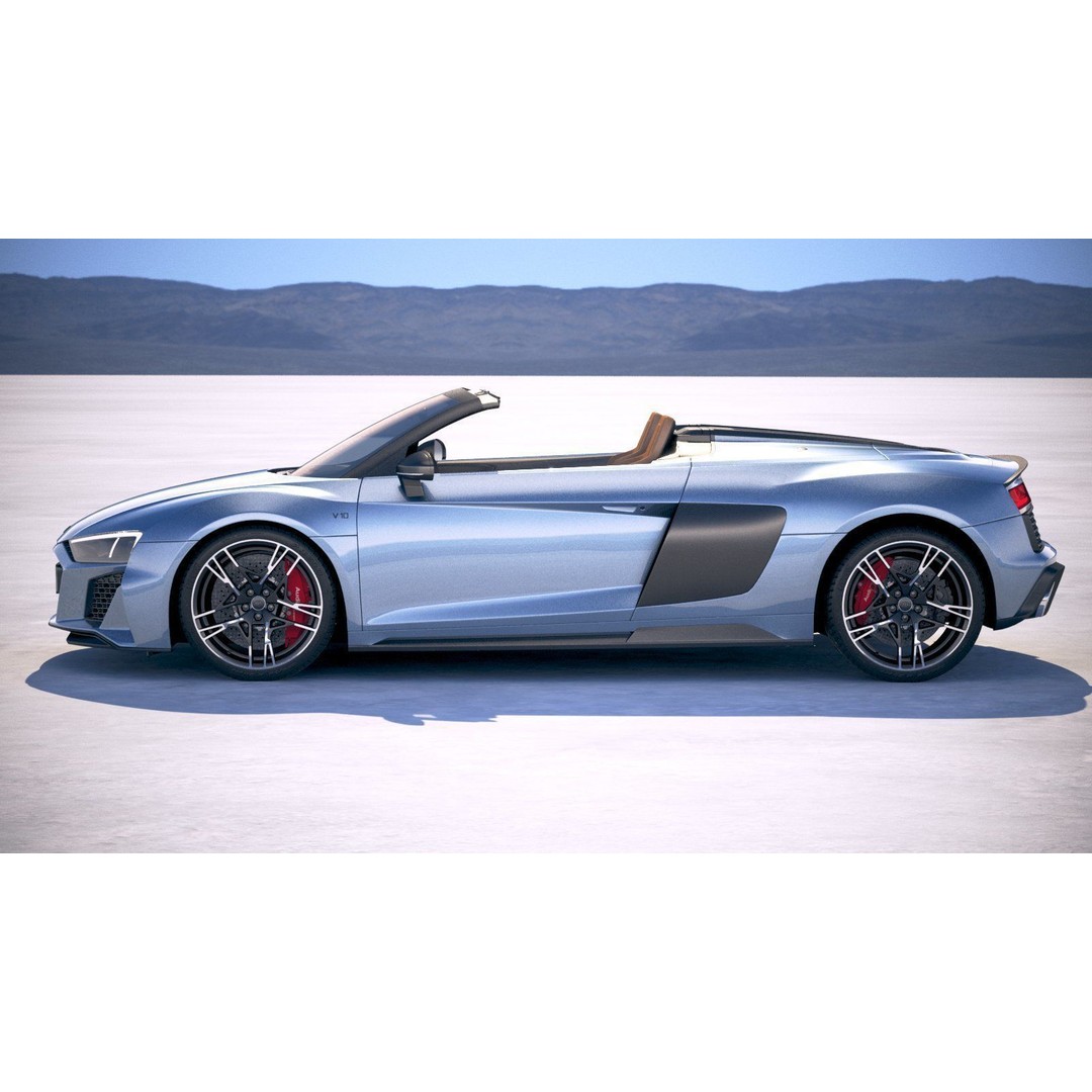 Audi R8 Spyder 2019 3D Model – High Poly Car Asset, FBX, OBJ - View 8