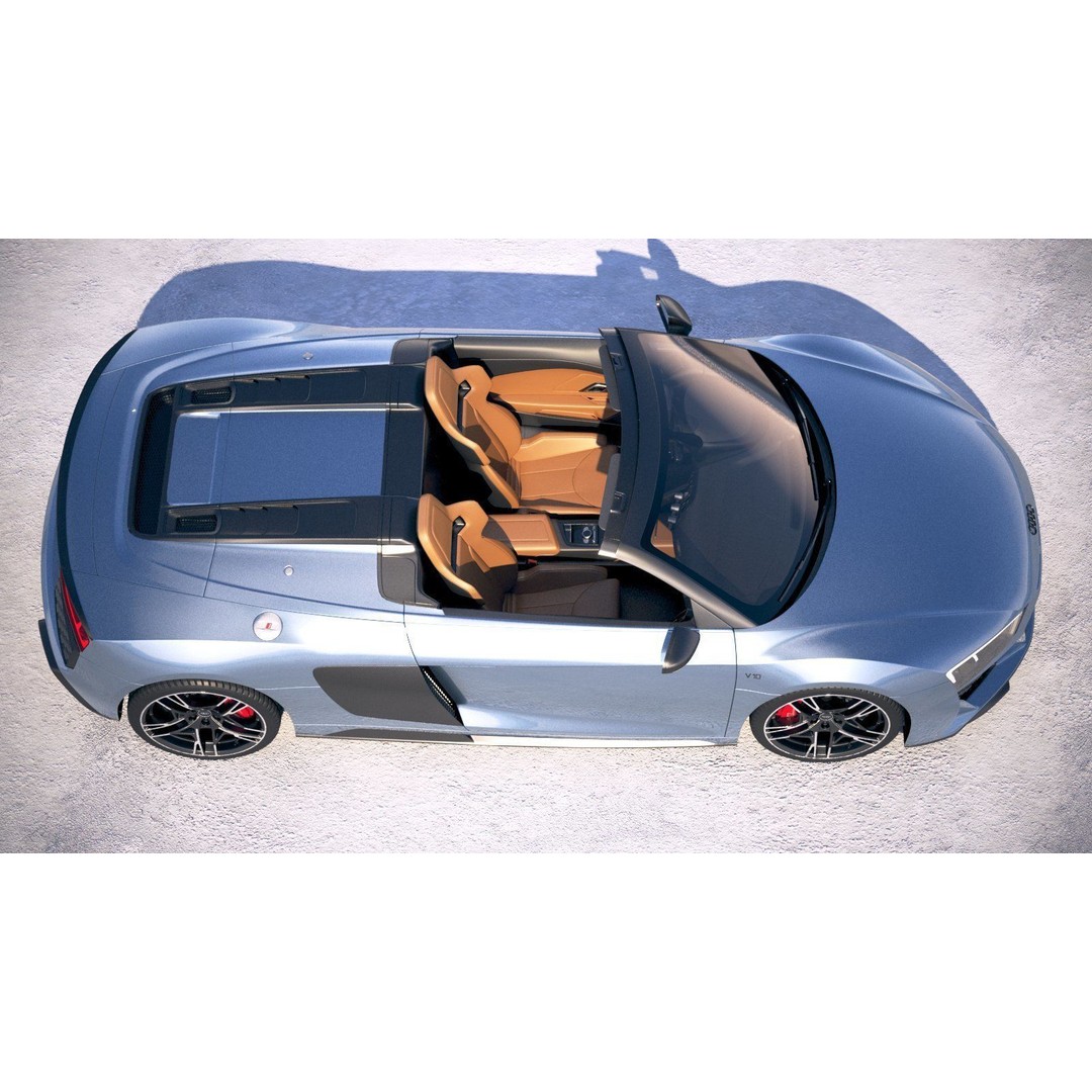 Audi R8 Spyder 2019 3D Model – High Poly Car Asset, FBX, OBJ - View 9