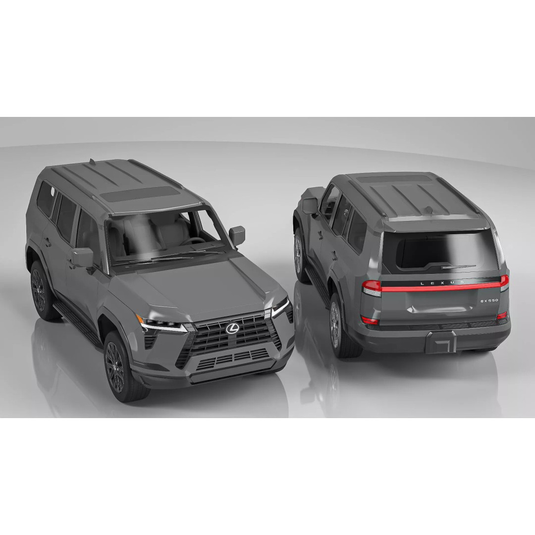 Lexus GX 550 SUV 2024 Gray 3D Model – High Poly PBR Vehicle Asset - View 3