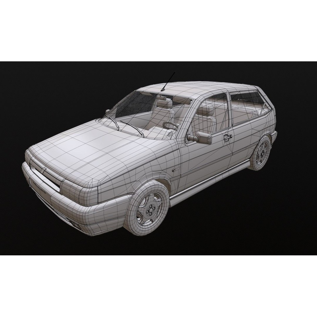 Fiat Tipo 3D Model – Low Poly PBR Game Asset, FBX, OBJ - View 12