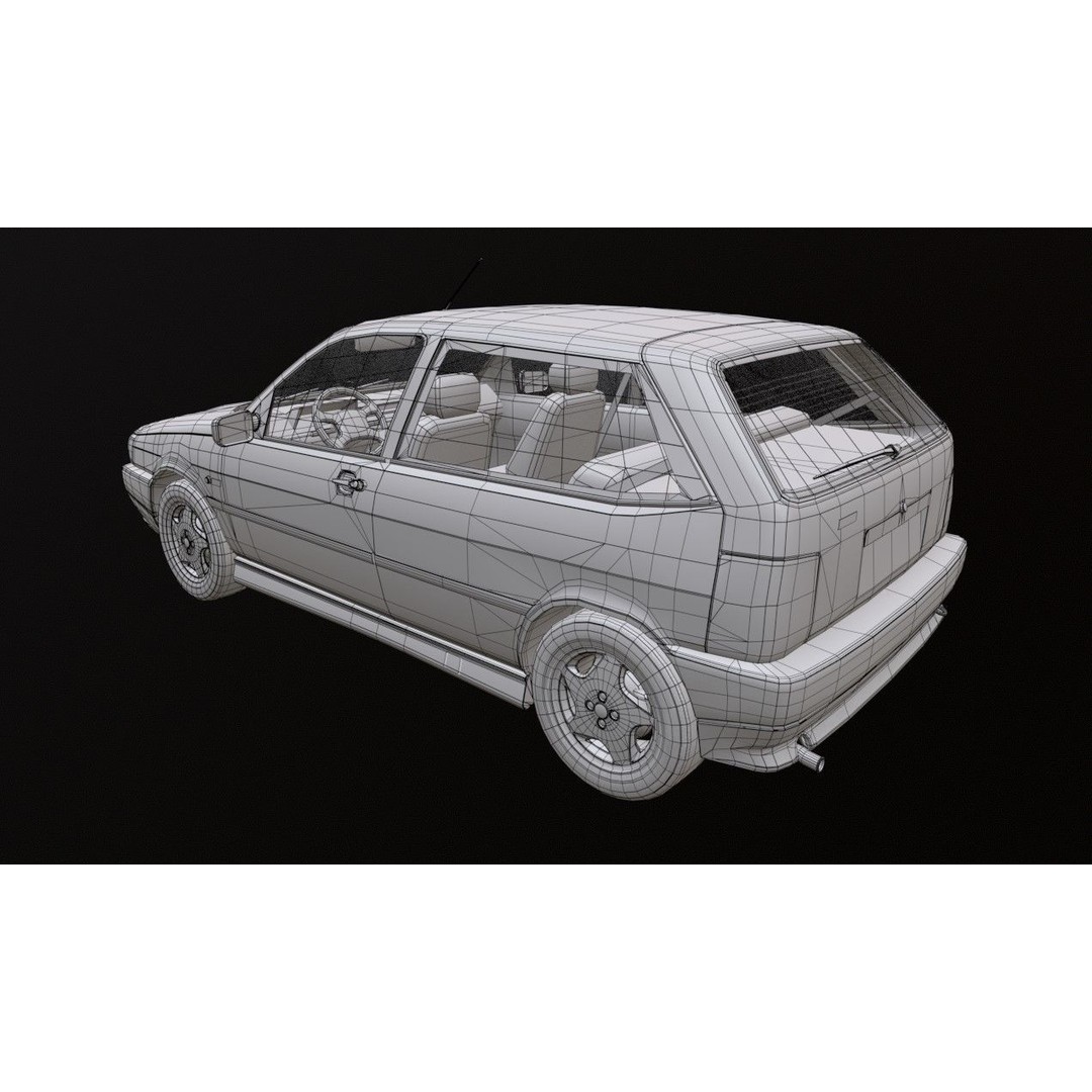 Fiat Tipo 3D Model – Low Poly PBR Game Asset, FBX, OBJ - View 13