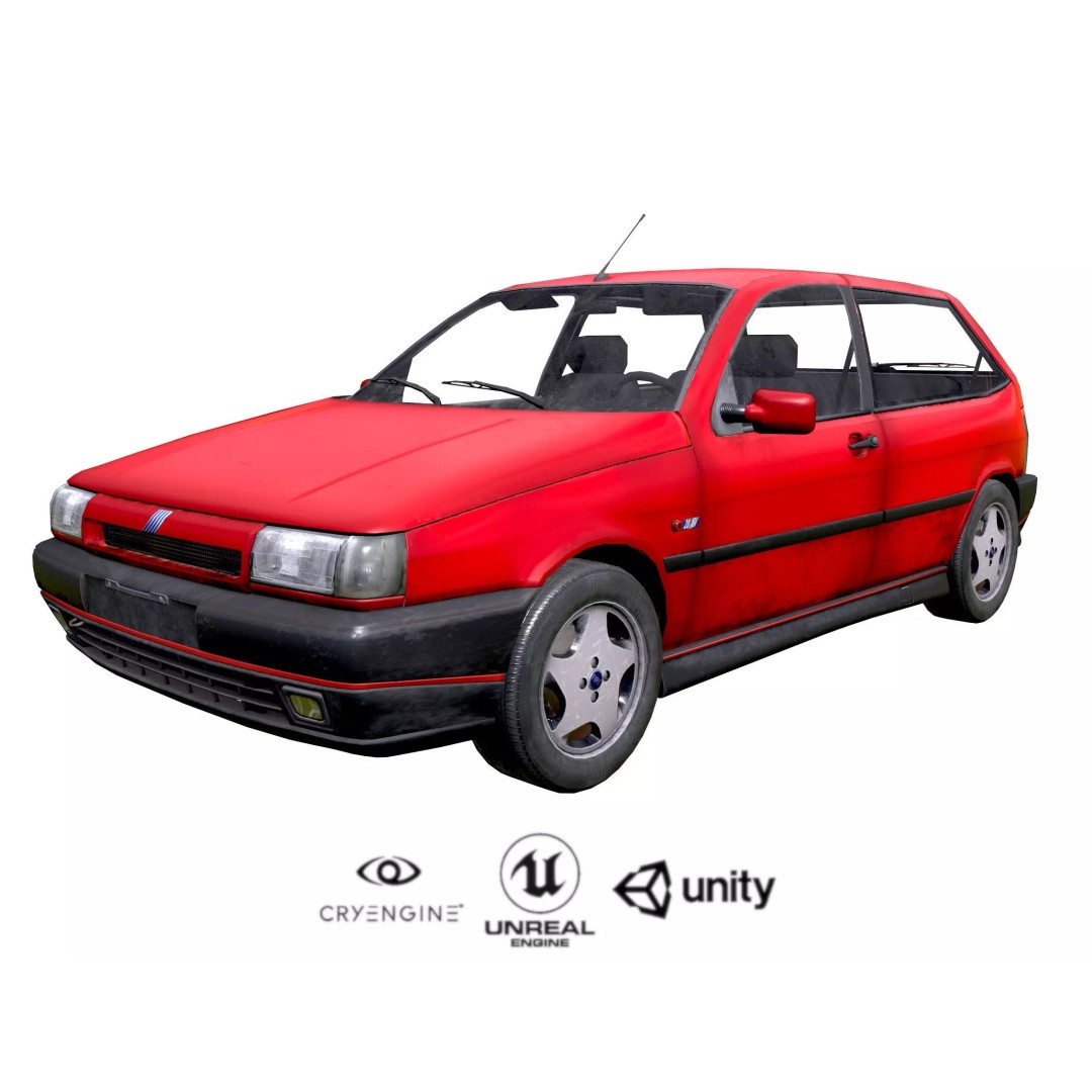 Fiat Tipo 3D Model – Low Poly PBR Game Asset, FBX, OBJ - View 2