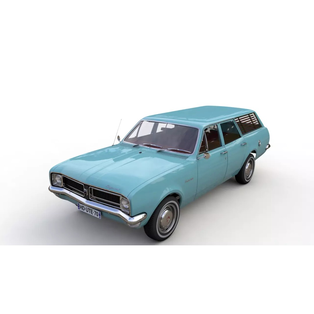 Holden HG Kingswood Wagon 1970 3D Model – High Detail Game Asset, FBX, OBJ - View 2