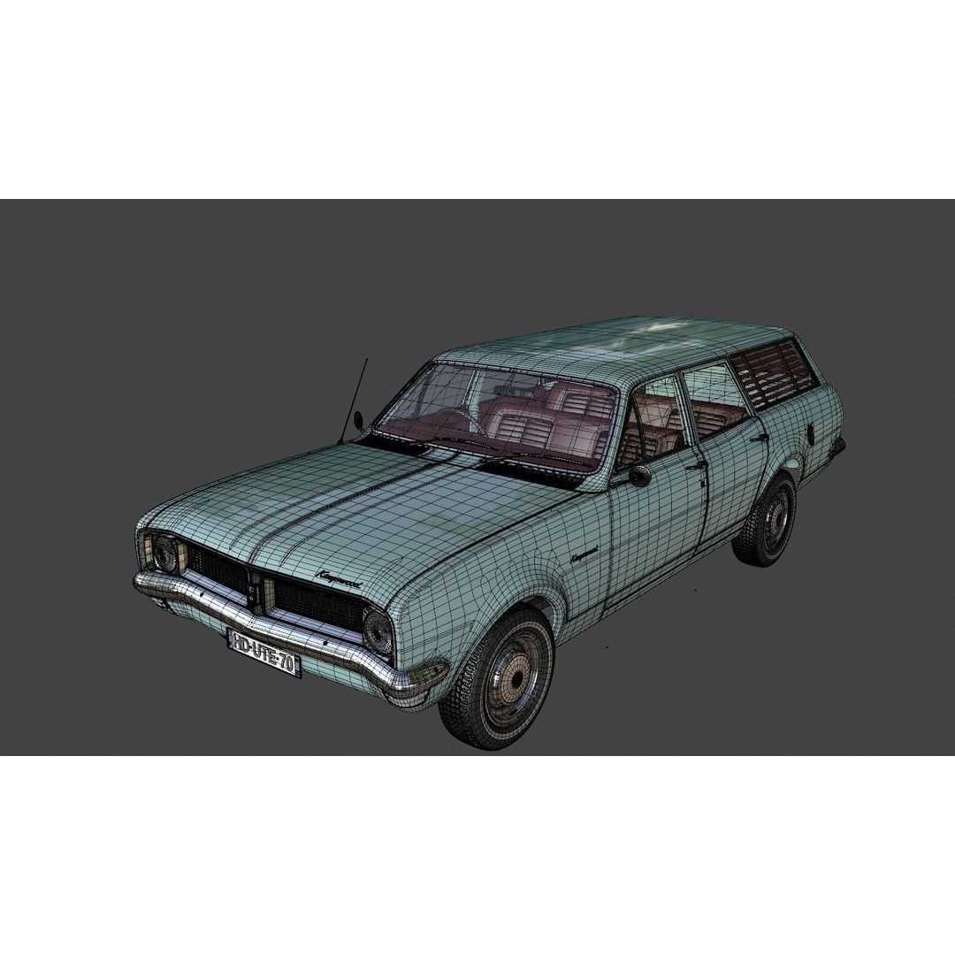 Holden HG Kingswood Wagon 1970 3D Model – High Detail Game Asset, FBX, OBJ - View 27