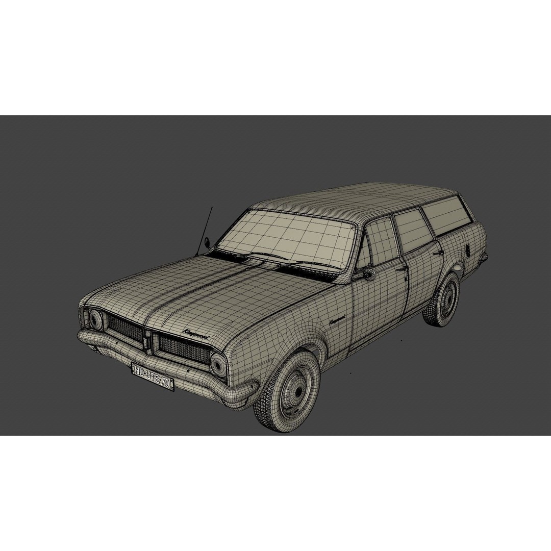 Holden HG Kingswood Wagon 1970 3D Model – High Detail Game Asset, FBX, OBJ - View 28