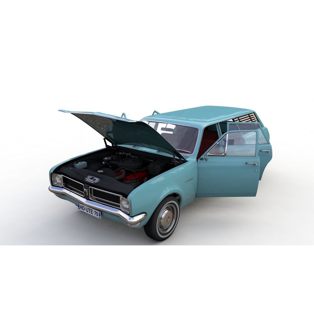 Holden HG Kingswood Wagon 1970 3D Model – High Detail Game Asset, FBX, OBJ - View 3