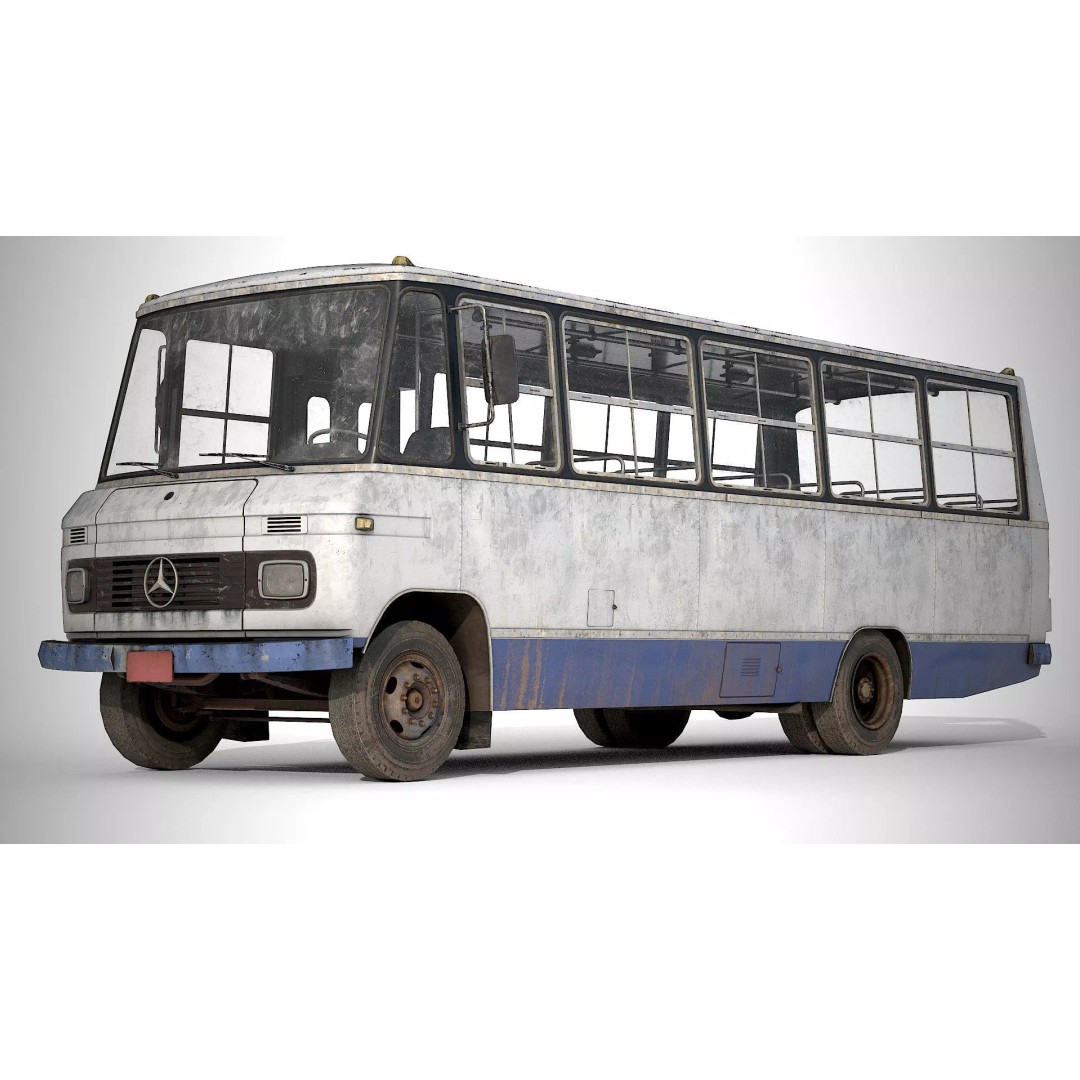 Mercedes-Benz 608 D Bus 3D Model – Low Poly Game Ready Asset, FBX - View 10