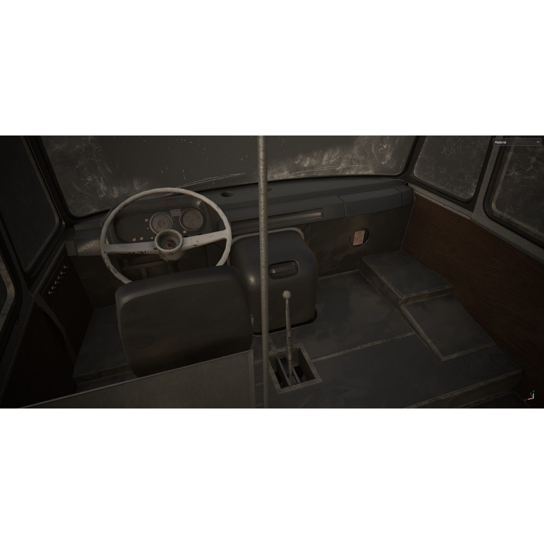 Mercedes-Benz 608 D Bus 3D Model – Low Poly Game Ready Asset, FBX - View 11