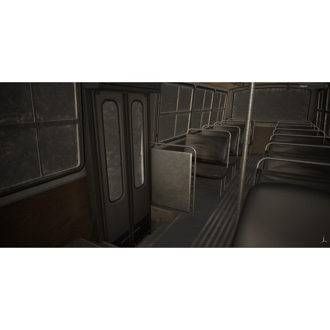 Mercedes-Benz 608 D Bus 3D Model – Low Poly Game Ready Asset, FBX - View 13