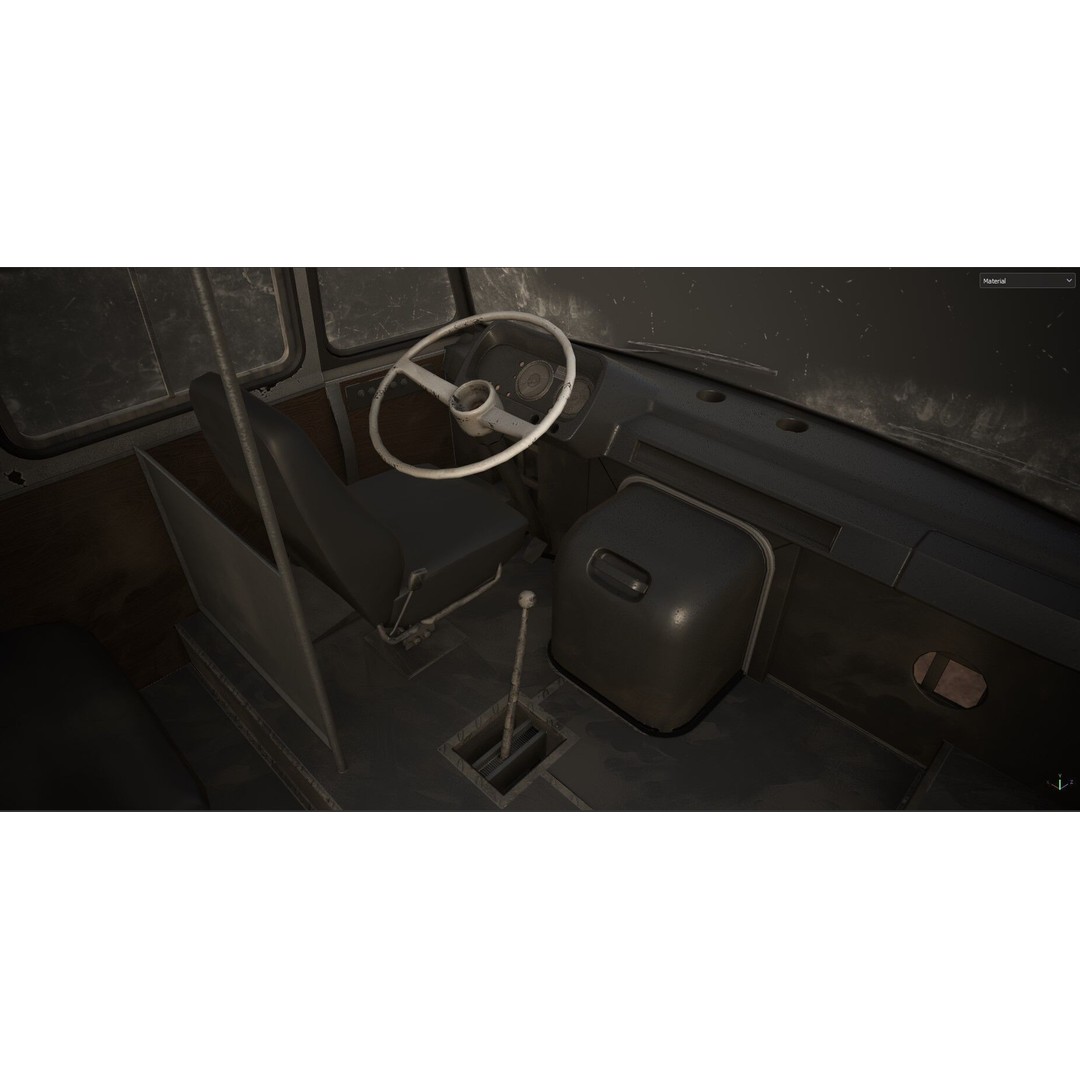 Mercedes-Benz 608 D Bus 3D Model – Low Poly Game Ready Asset, FBX - View 14