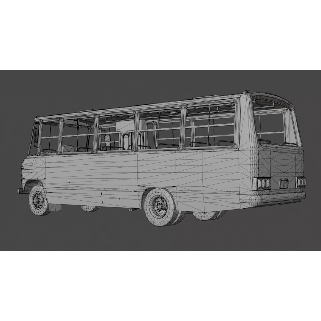 Mercedes-Benz 608 D Bus 3D Model – Low Poly Game Ready Asset, FBX - View 18