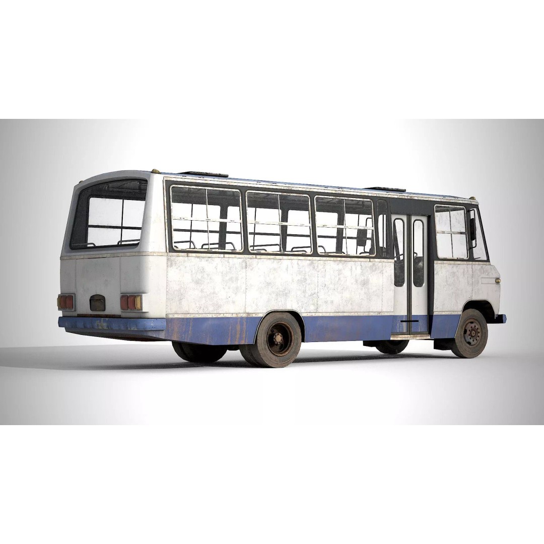 Mercedes-Benz 608 D Bus 3D Model – Low Poly Game Ready Asset, FBX - View 4
