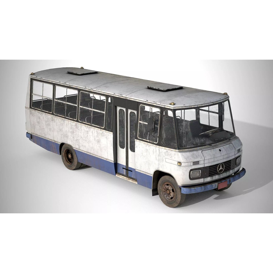Mercedes-Benz 608 D Bus 3D Model – Low Poly Game Ready Asset, FBX - View 5