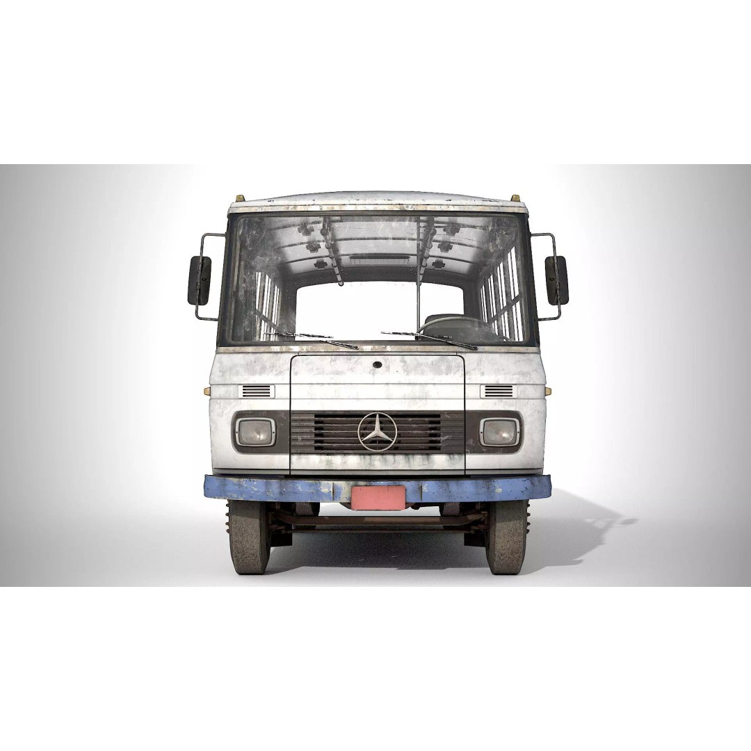 Mercedes-Benz 608 D Bus 3D Model – Low Poly Game Ready Asset, FBX - View 6
