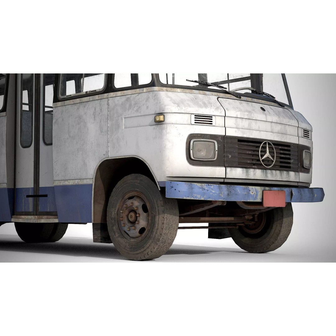Mercedes-Benz 608 D Bus 3D Model – Low Poly Game Ready Asset, FBX - View 7