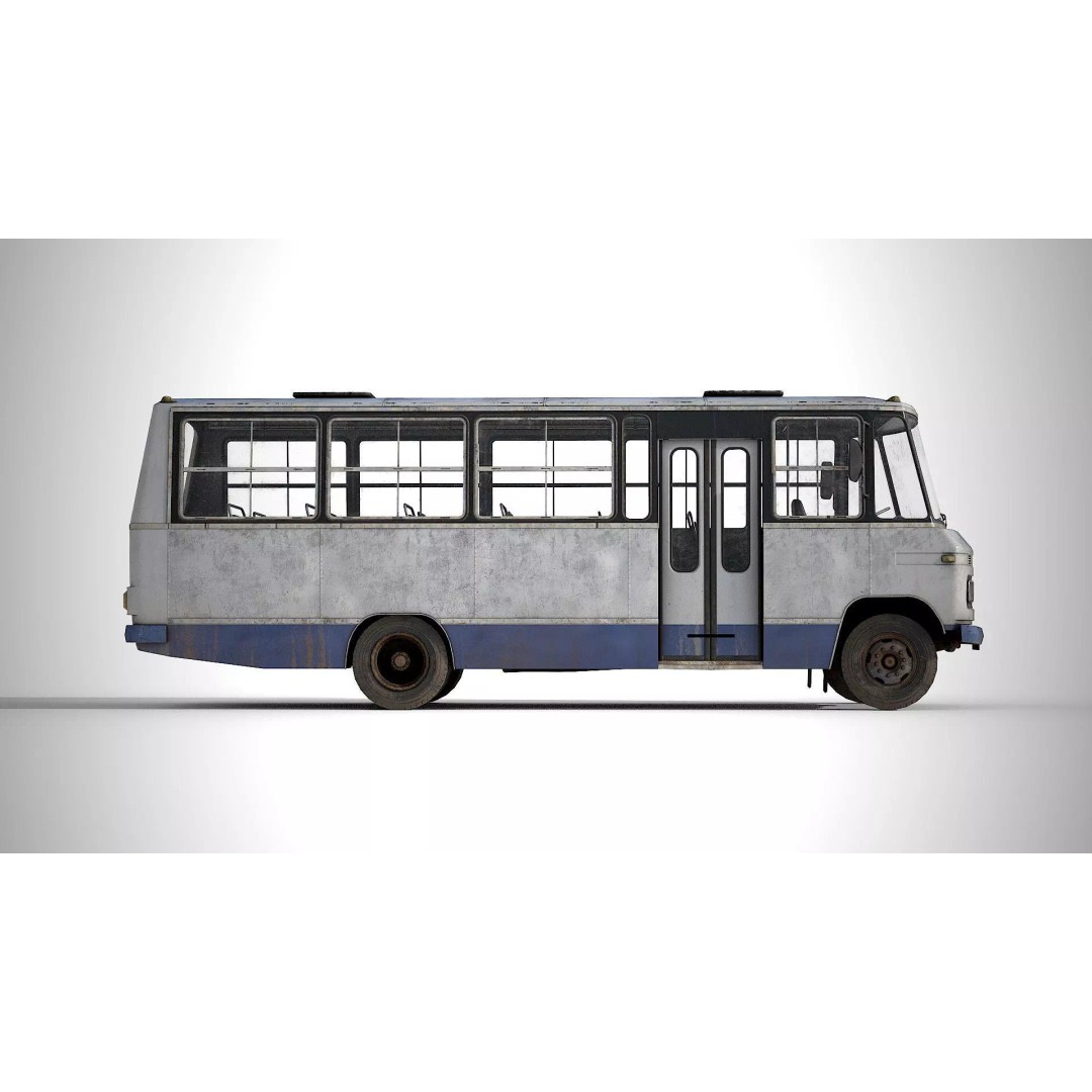 Mercedes-Benz 608 D Bus 3D Model – Low Poly Game Ready Asset, FBX - View 8