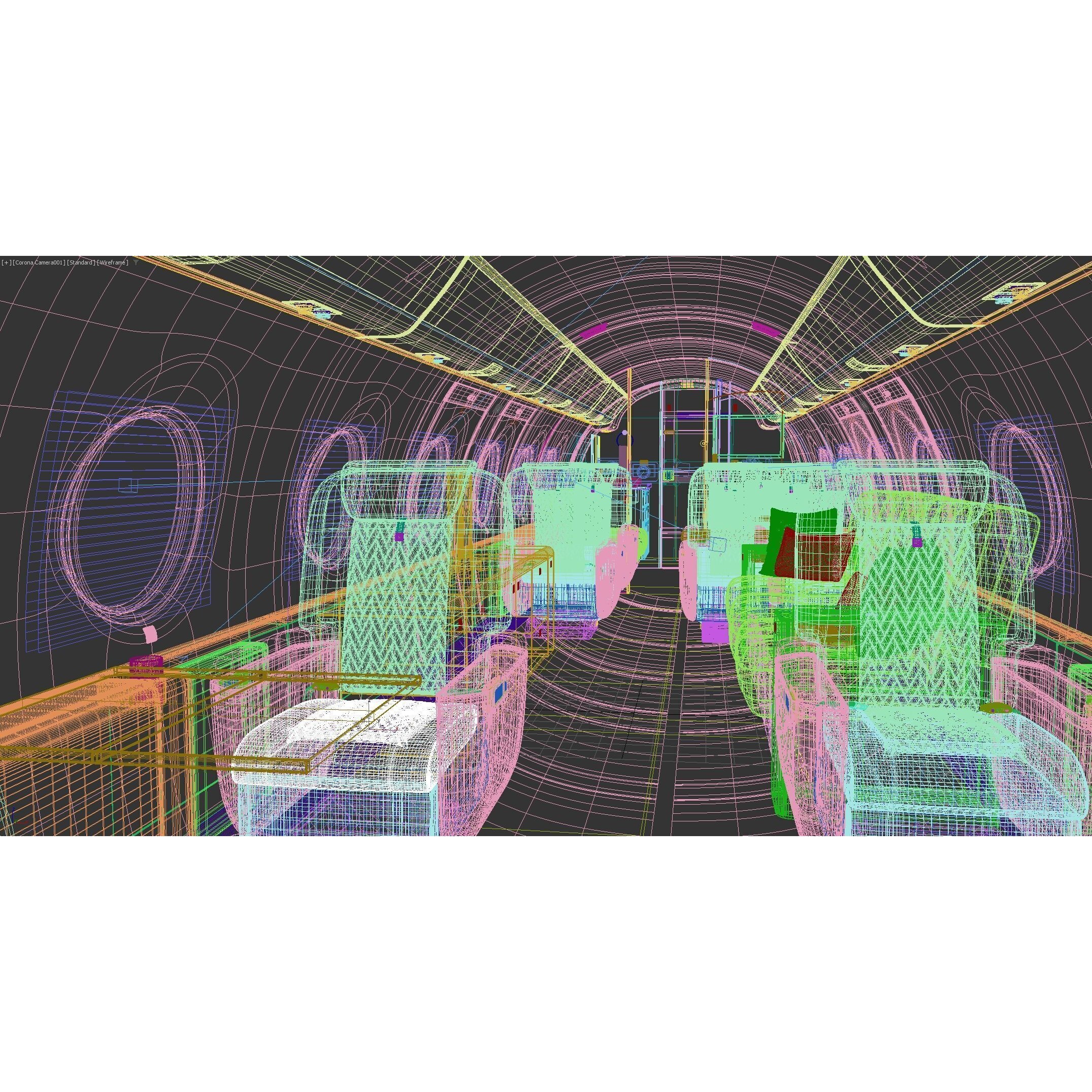Private Jet Interior - High-Poly 3D Model